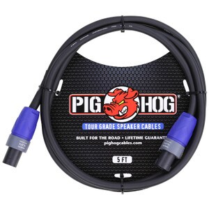 Pig Hog Tour Grade Speaker Cable 14/2 AWG speakON to speakON 5 ft.